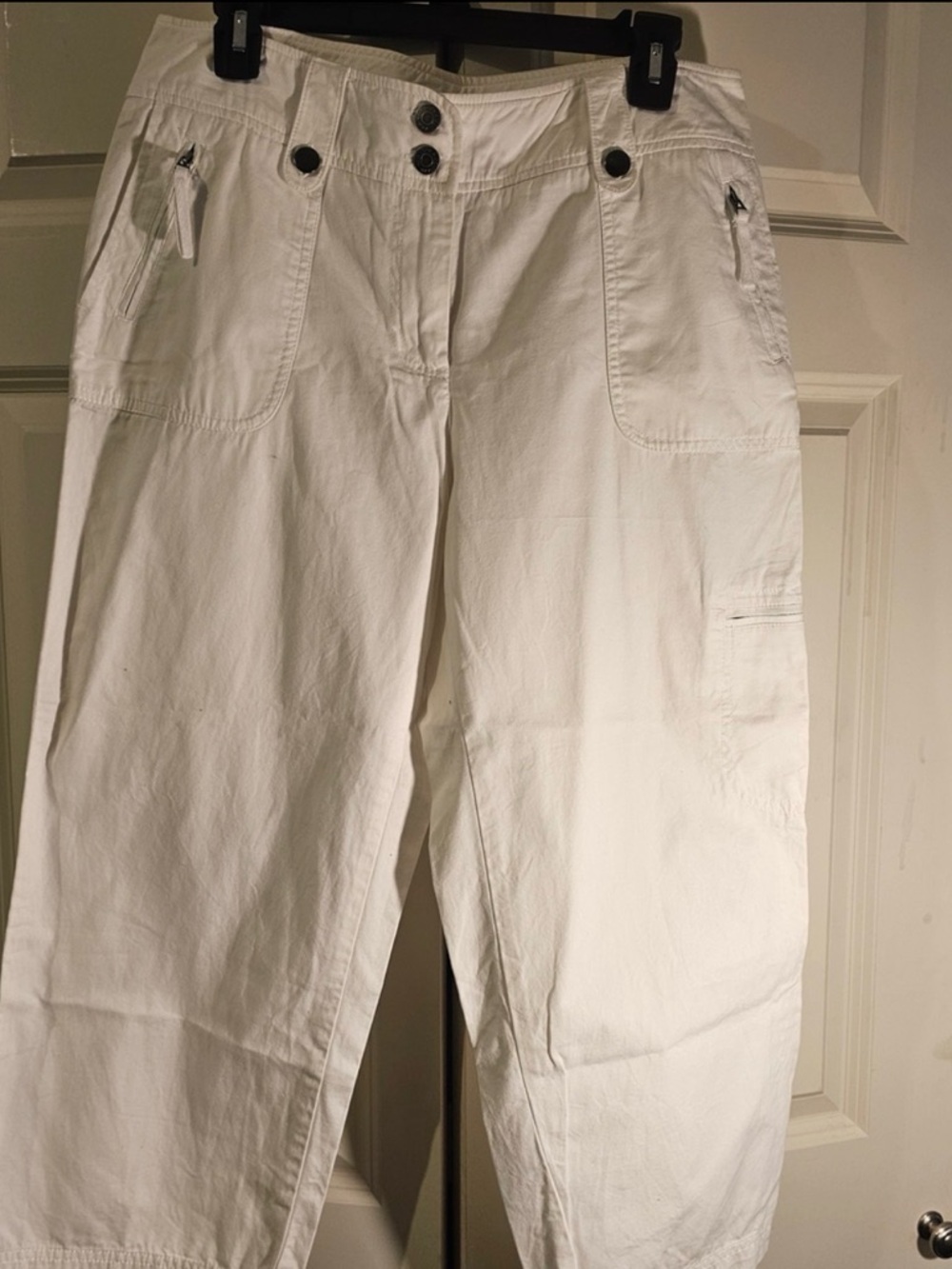 New York & Company White Cargo Bermuda Shorts